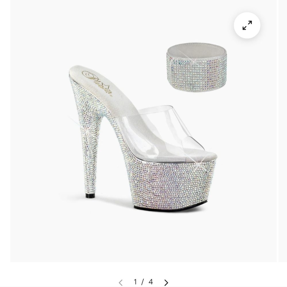 Pleaser Silver Rhinestone Platform Shoes